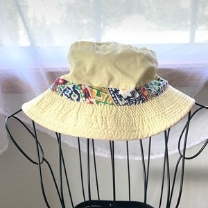 vintage bucket hat, yellow, crushable